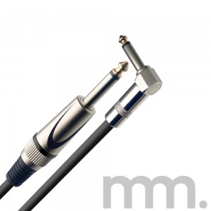 Musicmaker MM-SGC3PL DL 3m / 10 ft Instrument Cable - Straight/Angled, Black